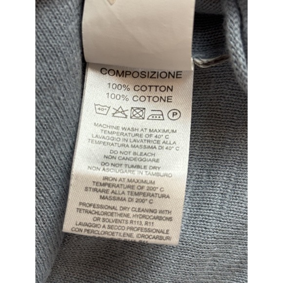 Sonny Bono Born Trendy Italy Sweater Crewneck Pullover Blue Cotton Knit Large - Picture 6 of 9